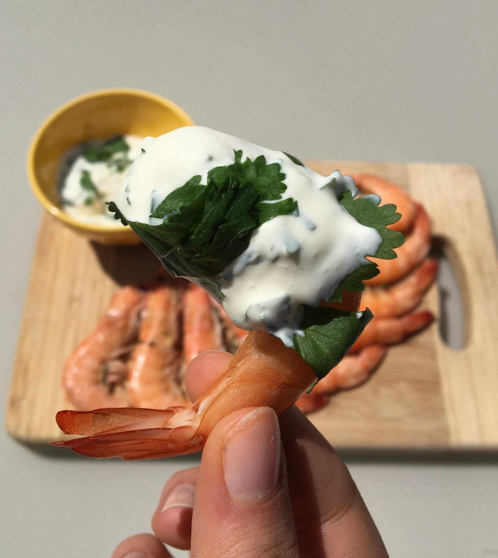 Recette de crevettes grillées à la crème de coriandre